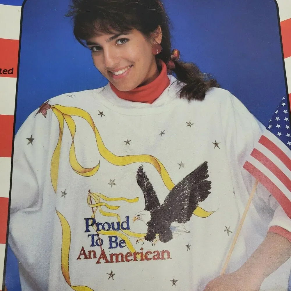 Vintage 1990 American Pride Iron On Transfer Full Color Eagle with Instructions